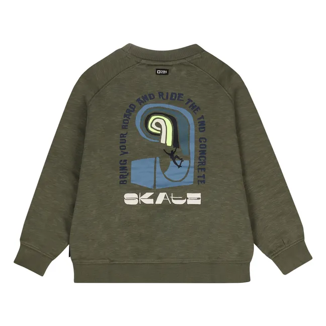 Sweat Halfpipe Coton Bio | Vert kaki