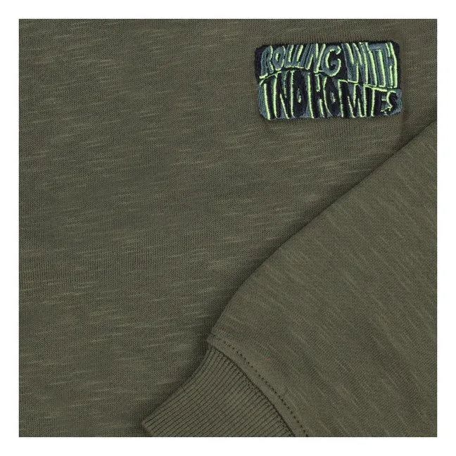 Sweat Halfpipe Coton Bio | Vert kaki