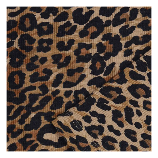 T-shirt Belle Léopard Coton Bio | Marron