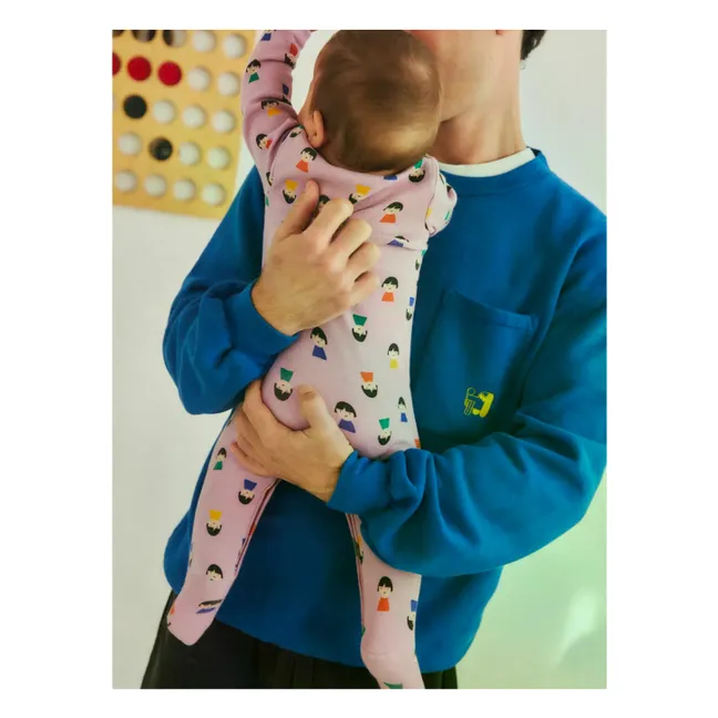 Lot Pyjama Lange et Bavoir Pions | 	Lilas