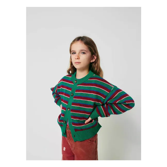 Gilet Rayé Coton Bio | Vert