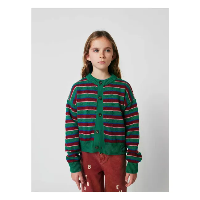 Gilet Rayé Coton Bio | Vert