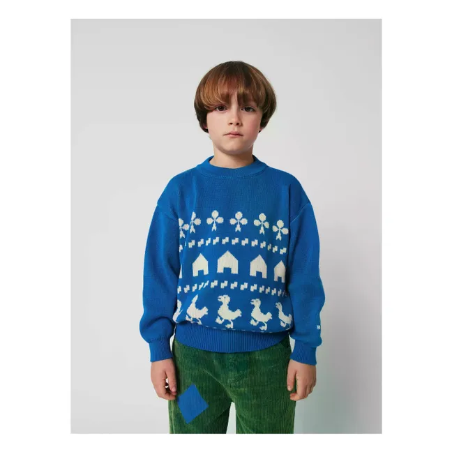 Pull Ferme Coton Bio | Bleu