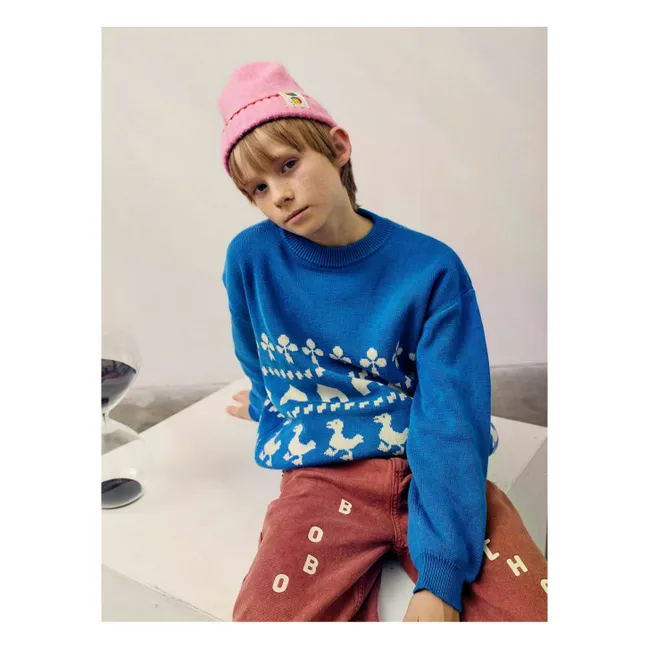 Pull Ferme Coton Bio | Bleu