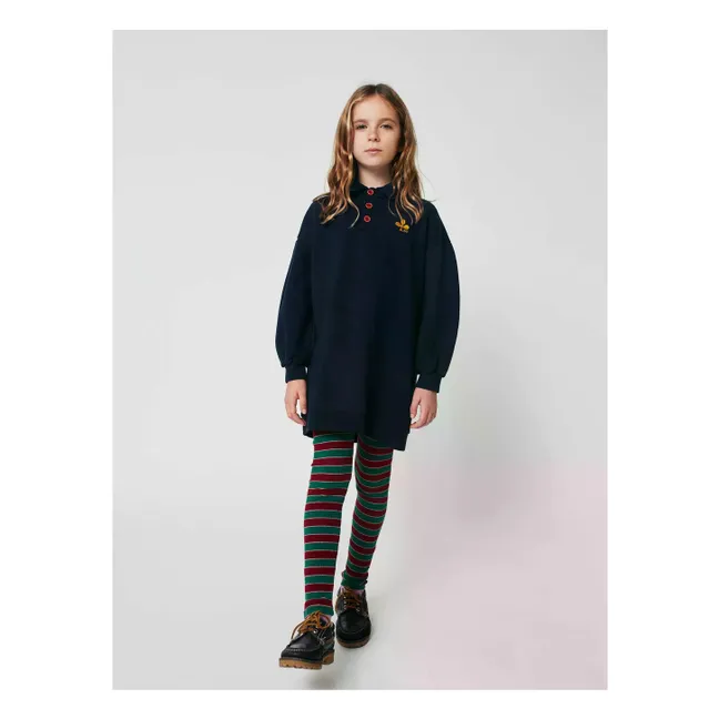 Gestreifte Rippenleggings | Grün