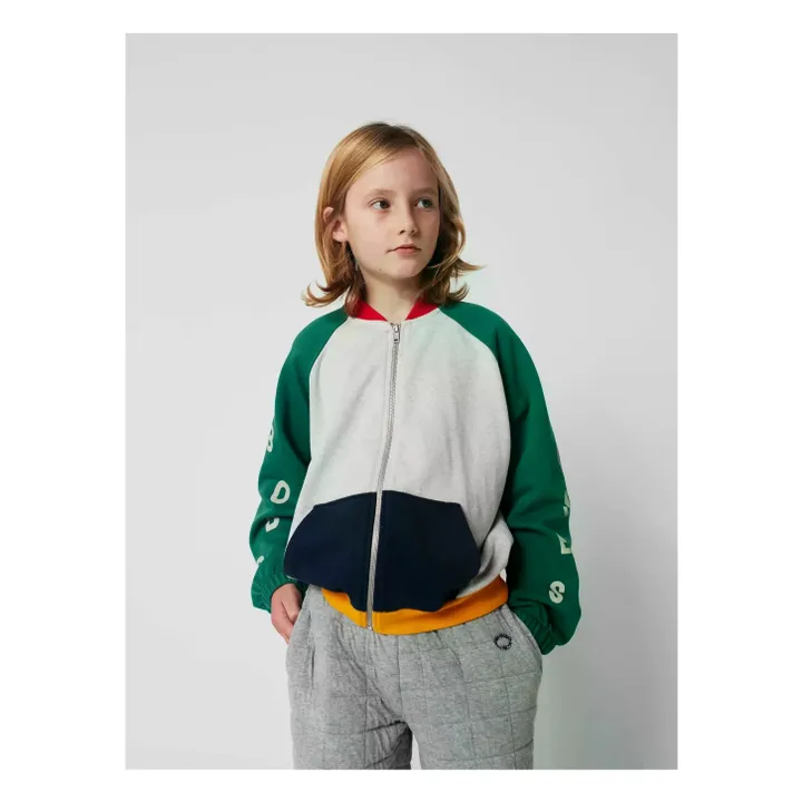 Sudadera de algodón orgánico con bloques de color | Gris Jaspeado- Imagen del producto n°2