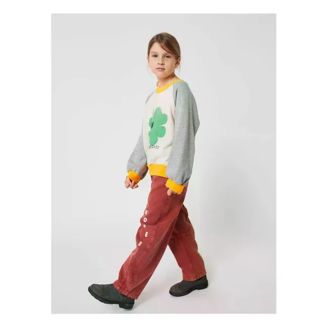 Sudadera de algodón orgánico Colorblock Clover | Beige chiné