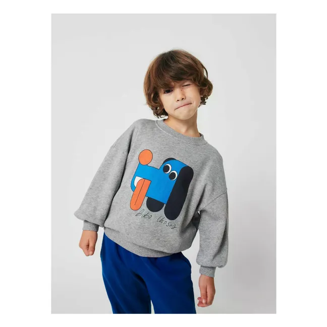 Sweat Chien Coton Bio | Gris chiné