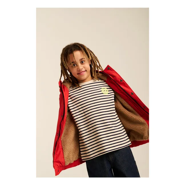 T-shirt Concrete Rayé Coton Bio | Bleu nuit