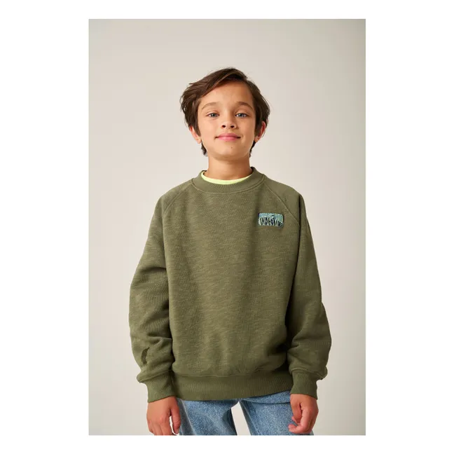 Sweat Halfpipe Coton Bio | Vert kaki