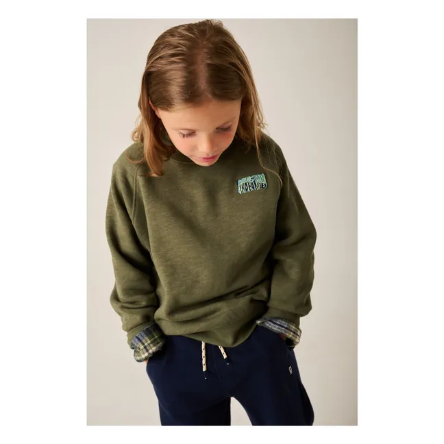 Felpa Halfpipe Cotone organico | Verde militare