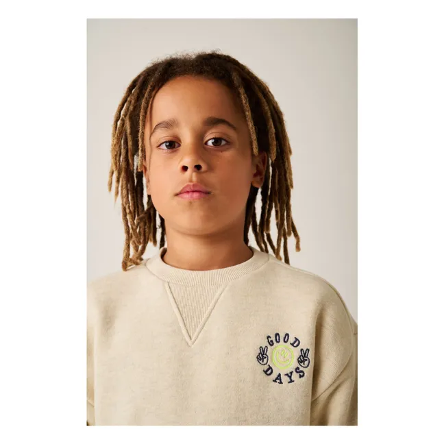 Sweatshirt Deck Bio-Baumwolle | Grauweiß