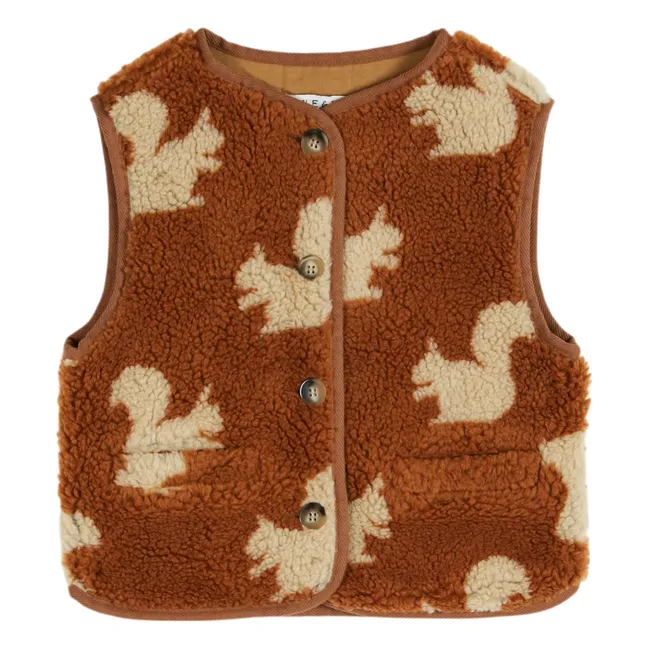 Chaqueta sin mangas Sherpa Squirrels | Marrón