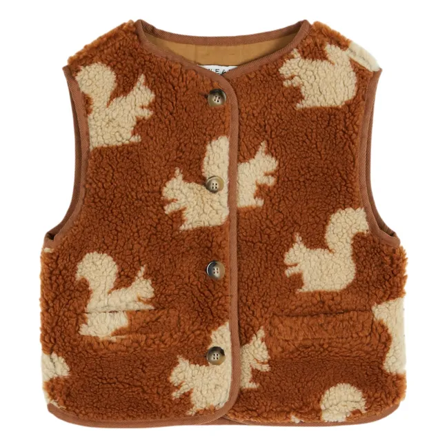 Giacca senza maniche Sherpa Squirrels | Marrone
