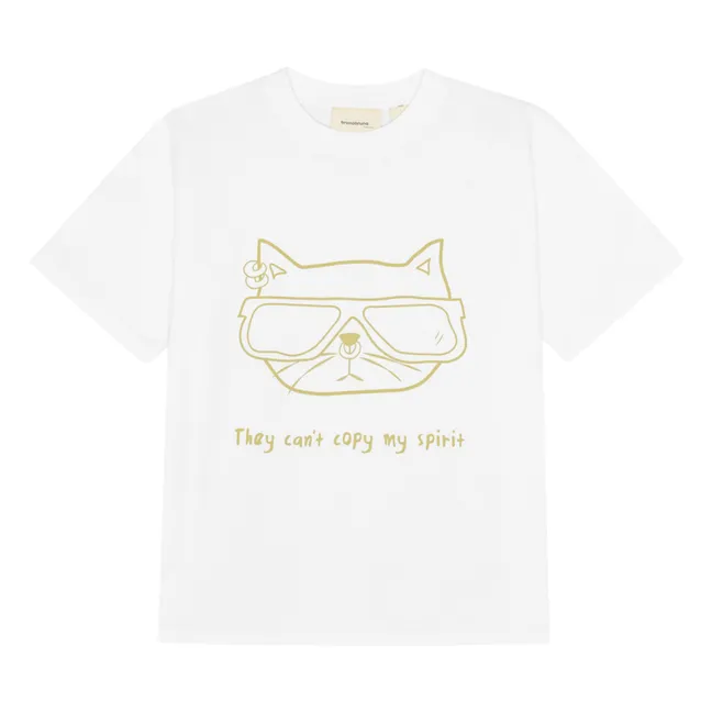 T-shirt Nanna Chat Coton Bio | Blanc