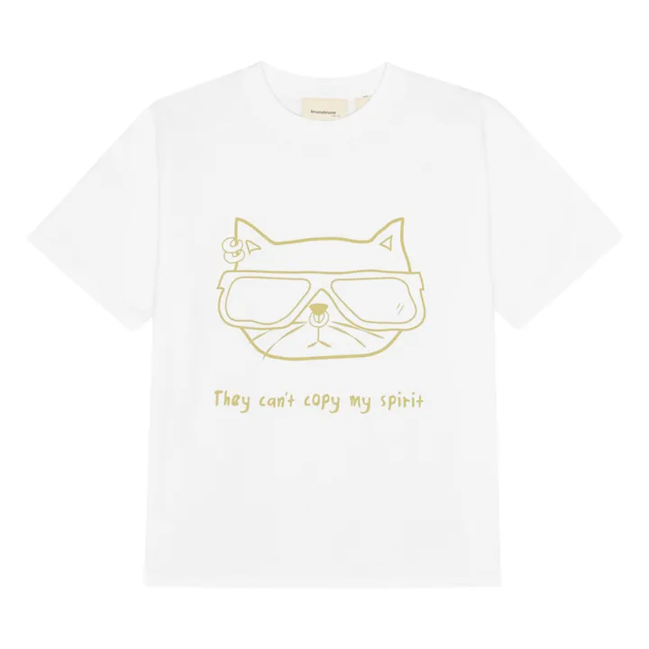 T-shirt Nanna Chat Coton Bio | Blanc- Image produit n°0