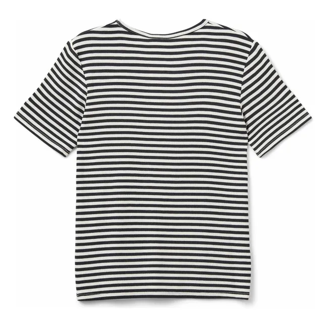 Camiseta Nataliasy de rayas acanaladas | Negro