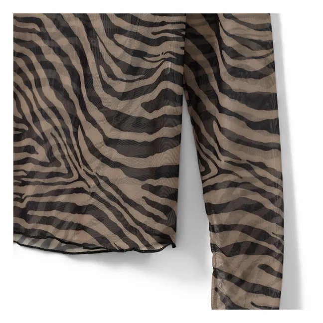 Calliesy Zebra Blouse | Beige