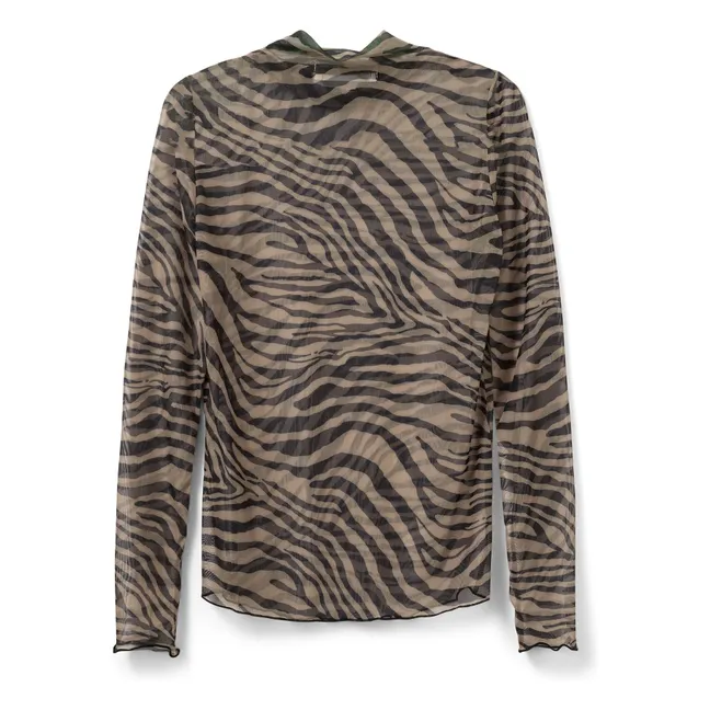 Calliesy Zebra Blouse | Beige