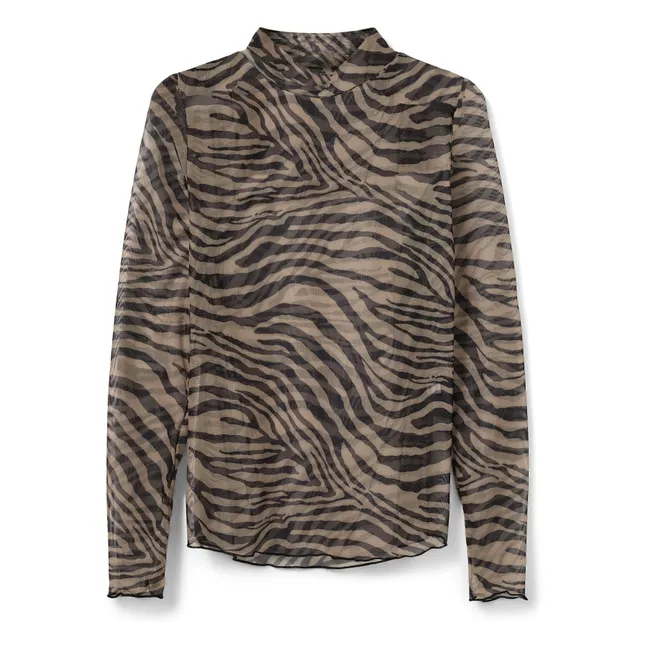 Calliesy Zebra Blouse | Beige