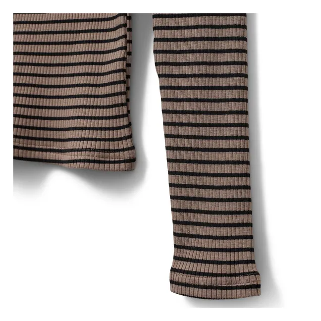 T-shirt Somasy Rayé | Marron clair 