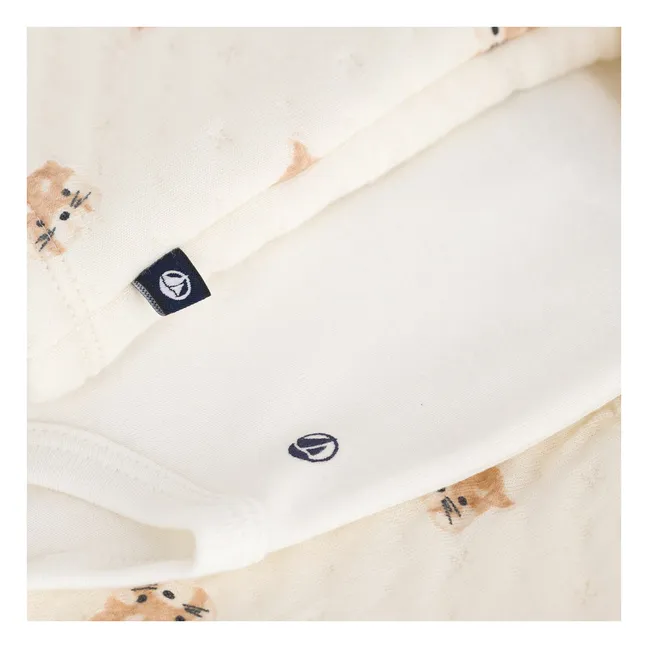 Ensemble Cardigan Pantalon et Body Pandas | Ecru