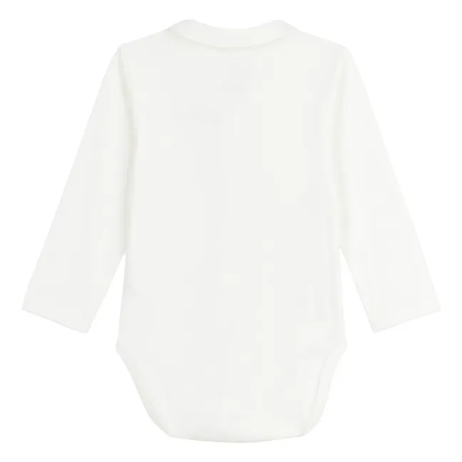 Body Col Brodé Coton Bio | Blanc