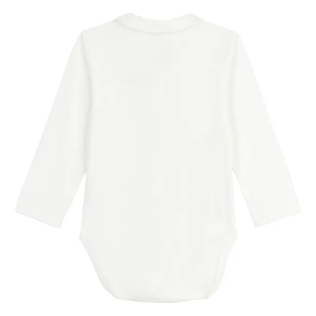 Body de algodón orgánico con cuello bordado | Blanco