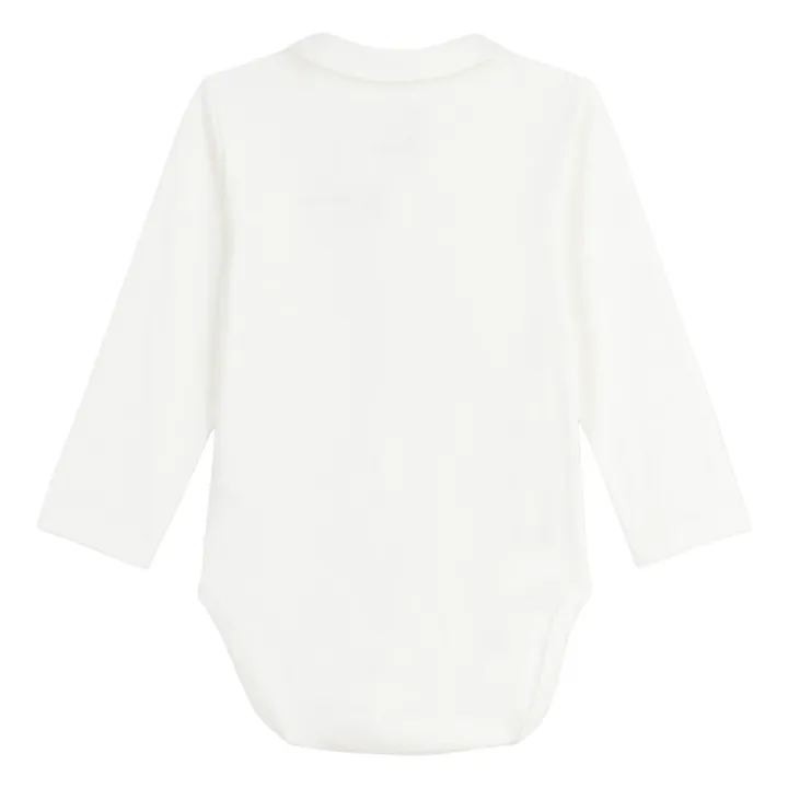 Body de algodón orgánico con cuello bordado | Blanco- Imagen del producto n°1