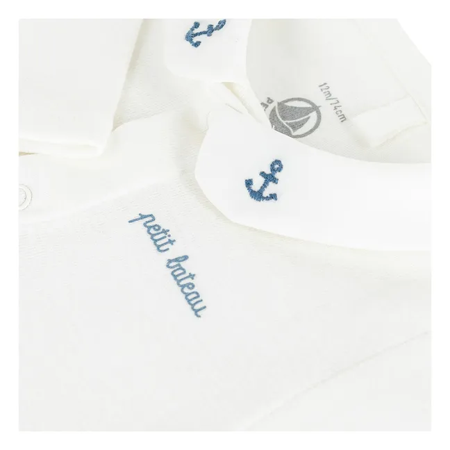 Body de algodón orgánico con cuello bordado | Azul