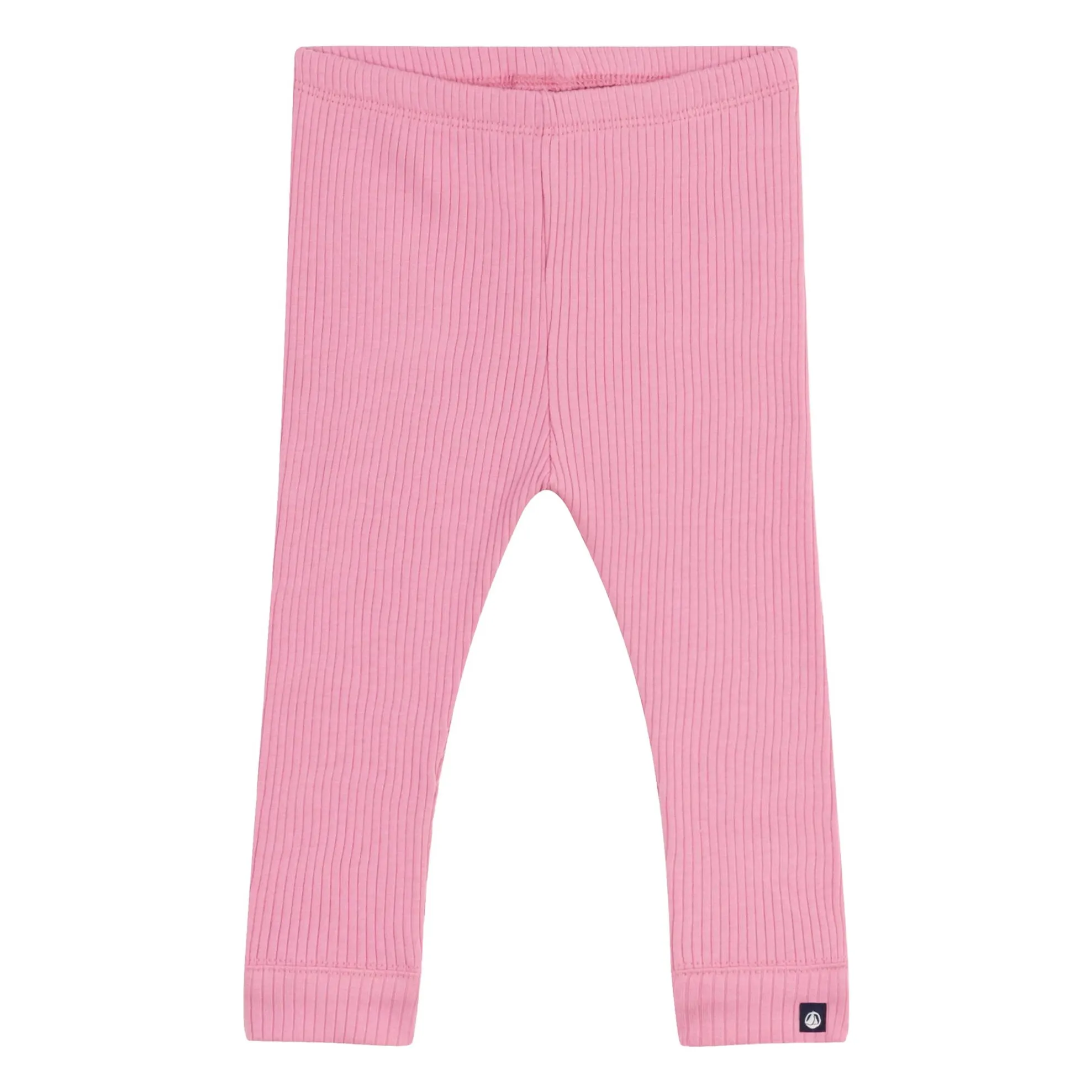 Petit Bateau Candy Pink Organic Cotton Logo Ribbed Legging