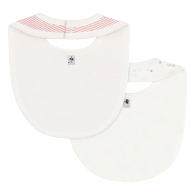 Lote 2 Baberos de flores | Crudo