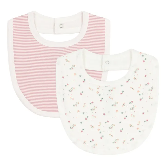 Lot 2 Bavoirs Fleuris | Ecru