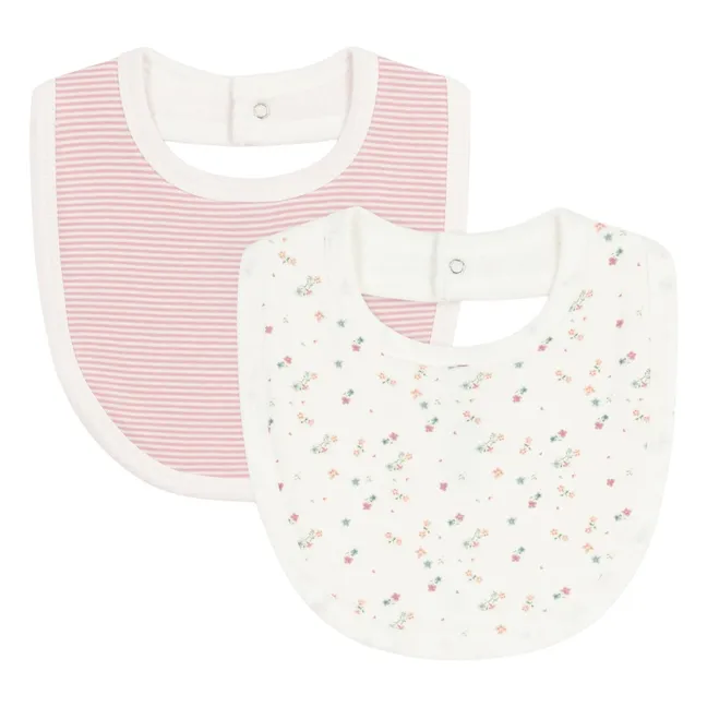 Lote 2 Baberos de flores | Crudo