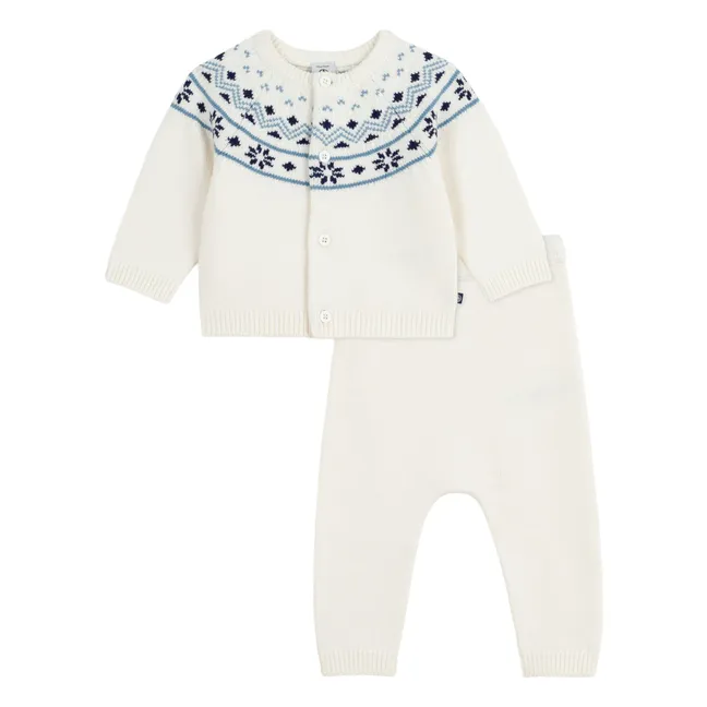 Ensemble Cardigan et Pantalon Laine | Ecru