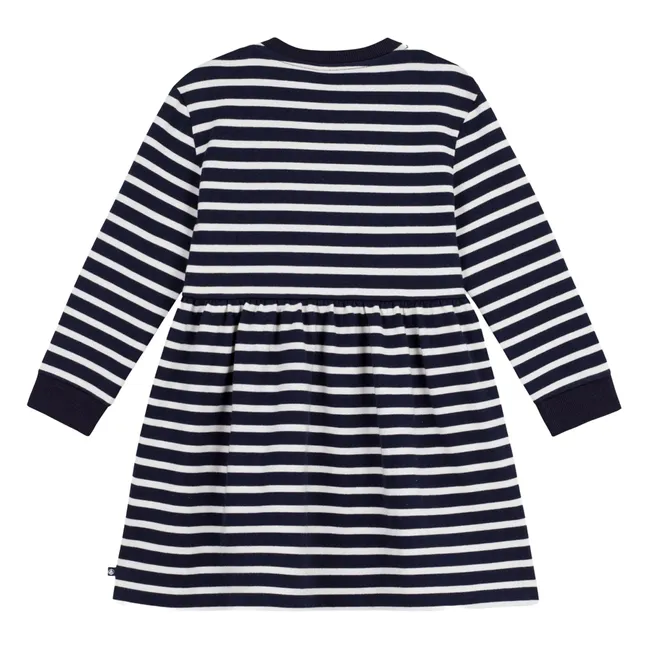 Robe Evasée Rayée | Bleu marine