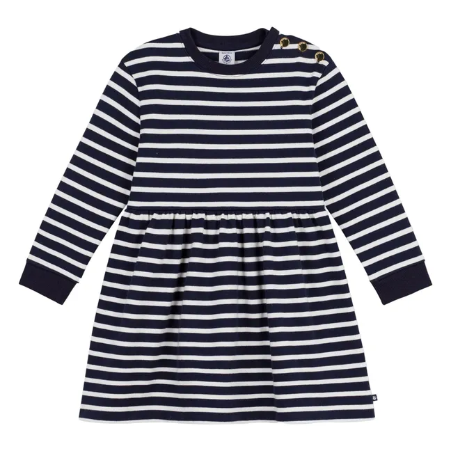 Robe Evasée Rayée | Bleu marine