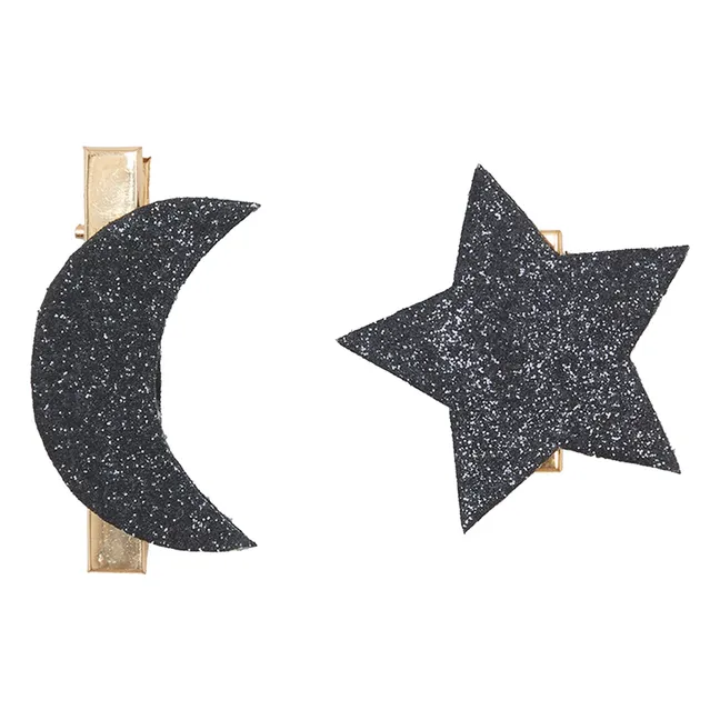 Lot de 2 Barrettes Lune | Noir