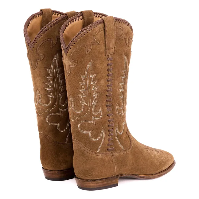 Bottes Midnight Western Suède | Camel