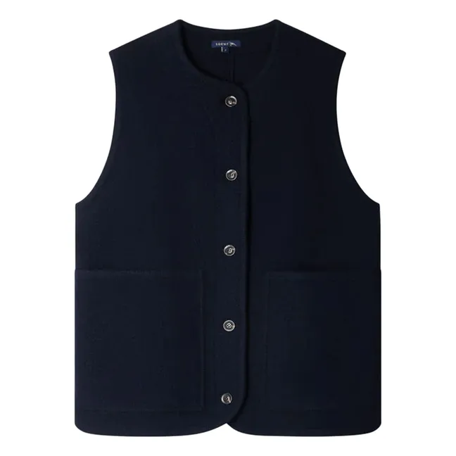 Chicago Virgin Wool Sleeveless Jacket | Brown