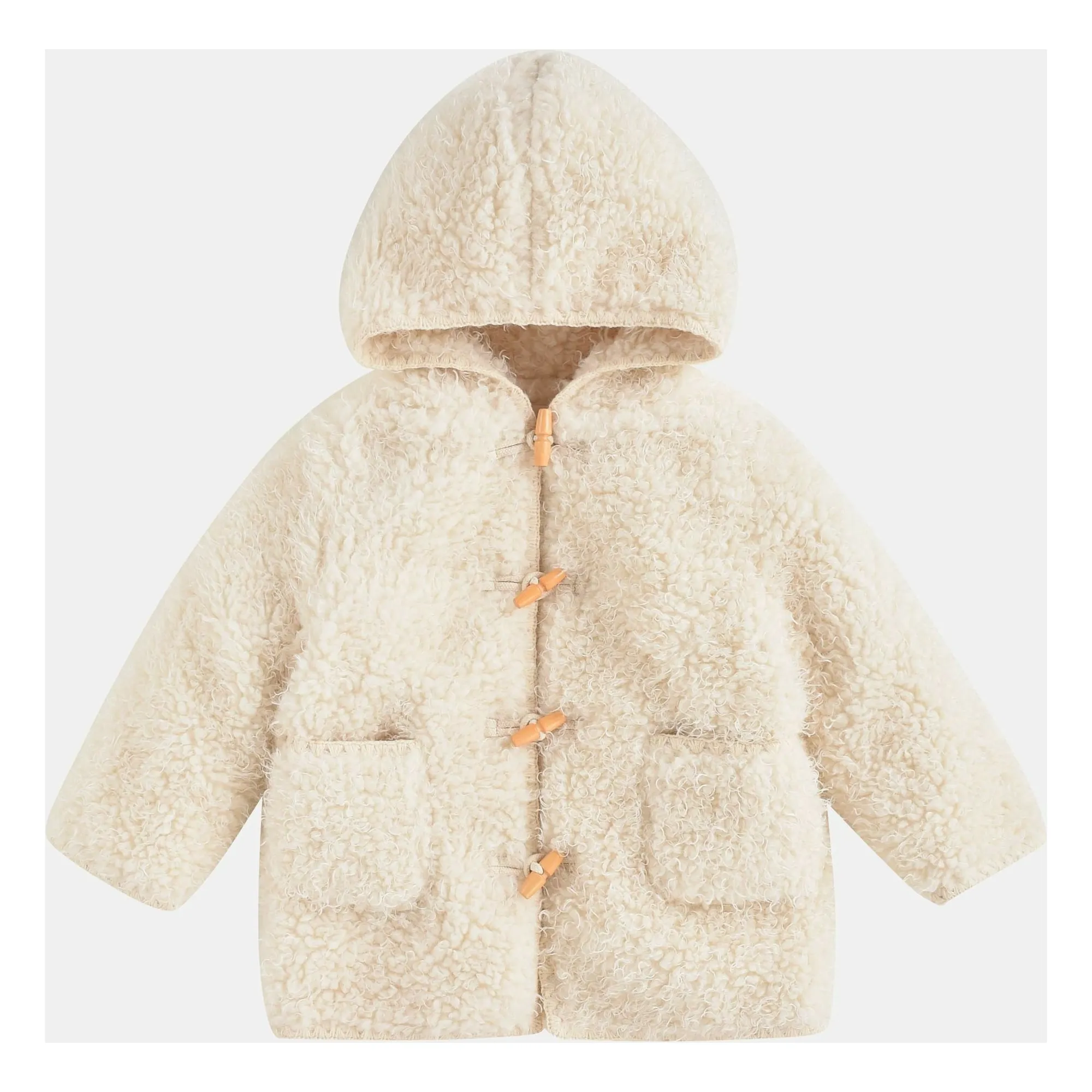 Louise Misha Cream Dimia Fur Coat