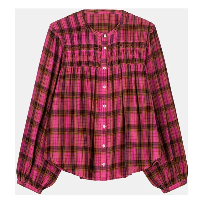 Blouse Jally Alpenglow Carreaux Double Gaze de Coton Bio - Collection Femme | Rose