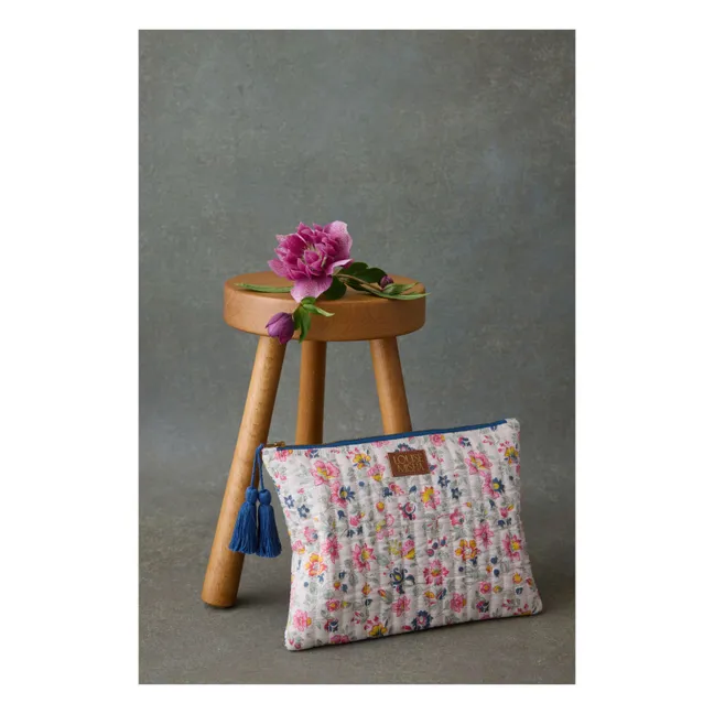 Bolso de mano Domina Wild Flowers de algodón orgánico - Colección Femenina | Crema