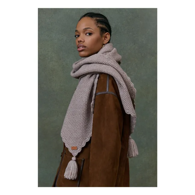 Echarpe Pompon - Collection Femme | Beige