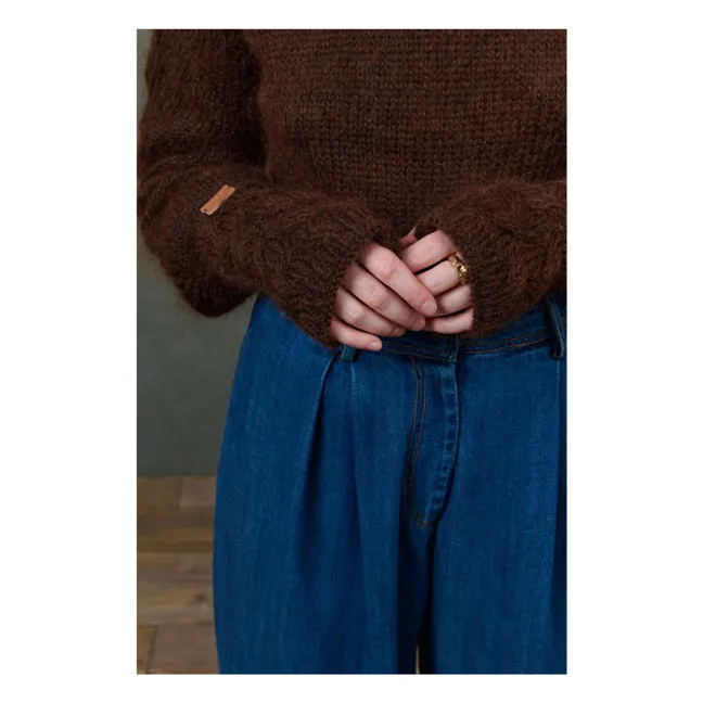 Mitaines Zeliette Kid Mohair - Collection Femme | Marron