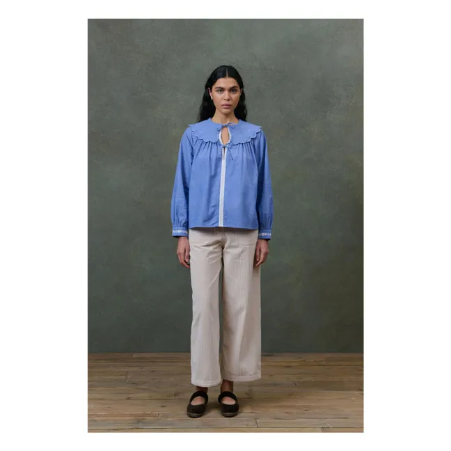 Blouse Hyacia Chambray Coton Bio - Collection Femme | Bleu