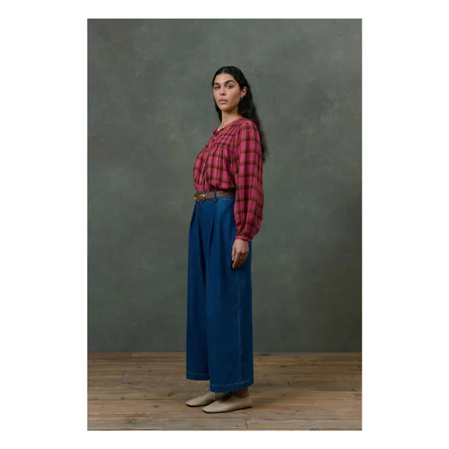 Blouse Jally Alpenglow Carreaux Double Gaze de Coton Bio - Collection Femme | Rose