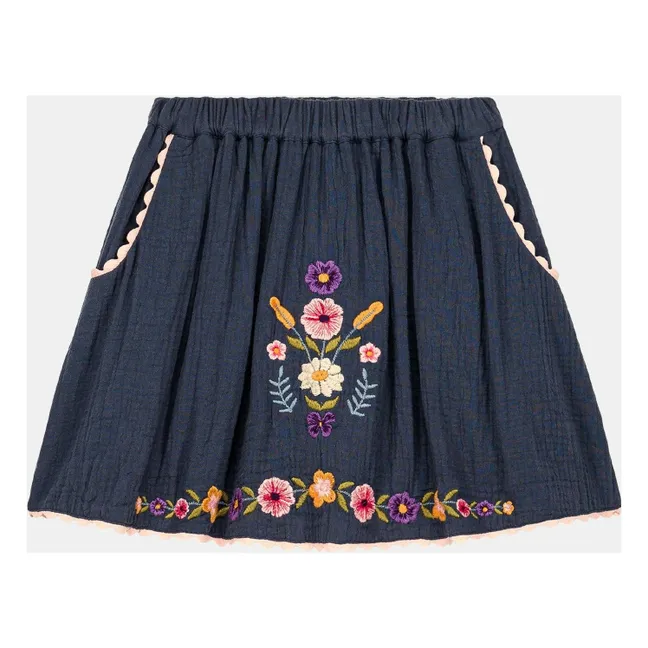 Pialou embroidered skirt Organic cotton | Blue