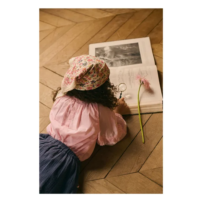 Foulard Capucine Fleuri Coton Bio | Crème