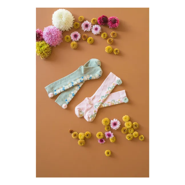 Chelie Fleurie Hohe Socken | Blassrosa